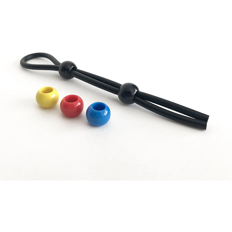 Boneyard Cock Leash Double - Black Adjustable Cock Lasso Ring