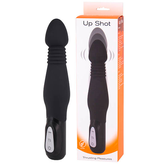 Up Shot - Black 23 cm Thrusting Anal Vibrator