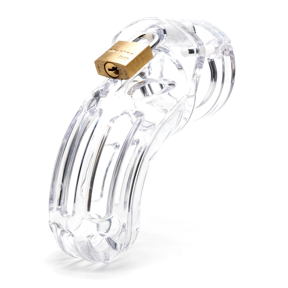 The Curve Chastity Cock Cage Kit - Clear - Clear 3.75 Inch Cock Cage Kit