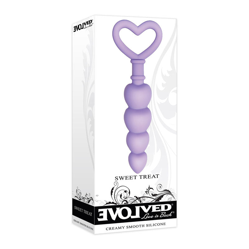 Evolved Sweet Treat - Purple 11.5 cm Beaded Butt Plug with Handle