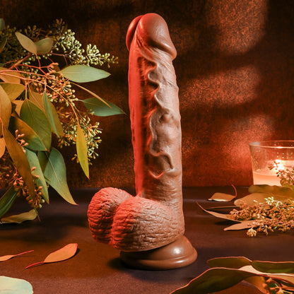 Evolved REALISTIC DILDO 8 DARK - Brown 21 cm Dong