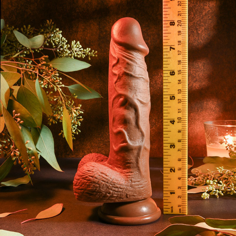 Evolved REALISTIC DILDO 8 DARK - Brown 21 cm Dong