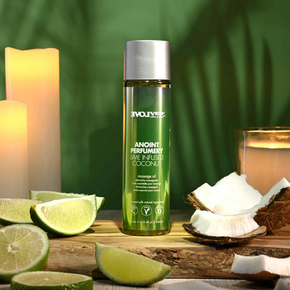 Evolved ANOINT PERFUMERY - Lime Infused Coconut - Lime Infused Coconut Massage Oil - 120 ml Bot