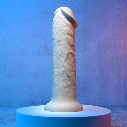 Evolved 7 GIRTHY VIBRATING DONG LIGHT - Flesh 17.8 cm USB Rechargeable Vibrating Dong