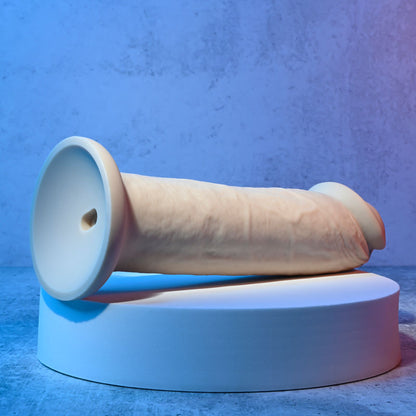 Evolved 7 GIRTHY VIBRATING DONG LIGHT - Flesh 17.8 cm USB Rechargeable Vibrating Dong