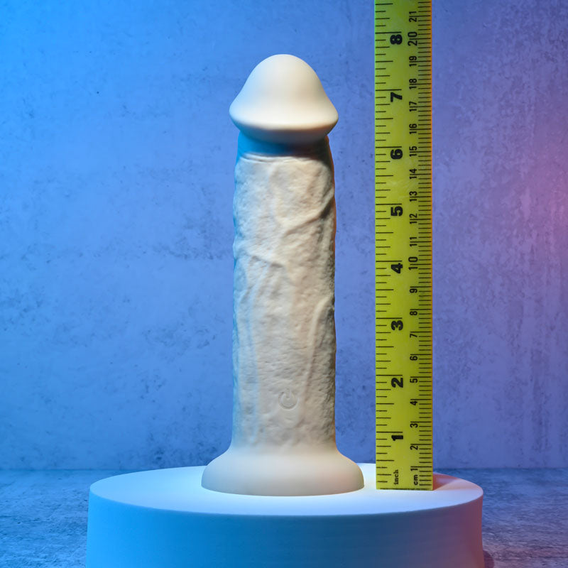 Evolved 7 GIRTHY VIBRATING DONG LIGHT - Flesh 17.8 cm USB Rechargeable Vibrating Dong