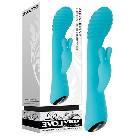 Evolved Aqua Bunny - Blue 21.3 cm (8.4) USB Rechargeable Rabbit Vibrator