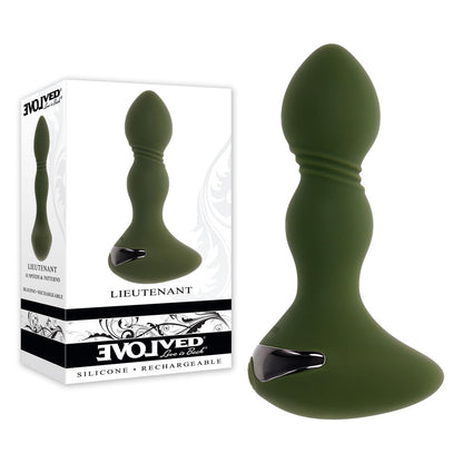 Evolved LIEUTENANT - Green 12.2 cm USB Rechargeable Vibrating Butt Plug