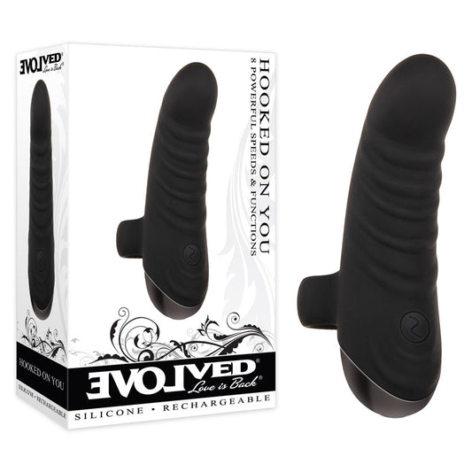 Evolved HOOKED ON YOU - Black USB Rechargeable Finger Stimulator