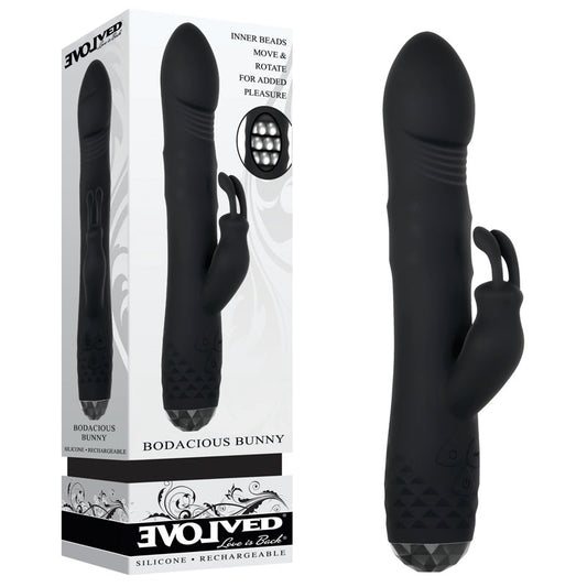 Evolved BODACIOUS BUNNY - Black 22.9 cm USB Rechargeable Rabbit Vibrator