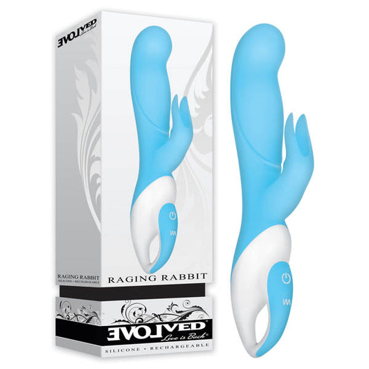 Evolved Raging Rabbit - Blue 20.3 cm (8) USB Rechargeable Rabbit Vibrator