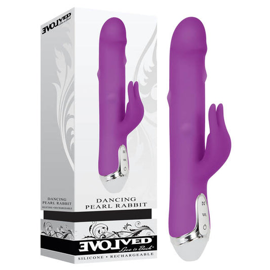 Dancing Pearl Rabbit - Purple 23.5 cm (9.25) USB Rechargeable Rabbit Pearl Vibrator