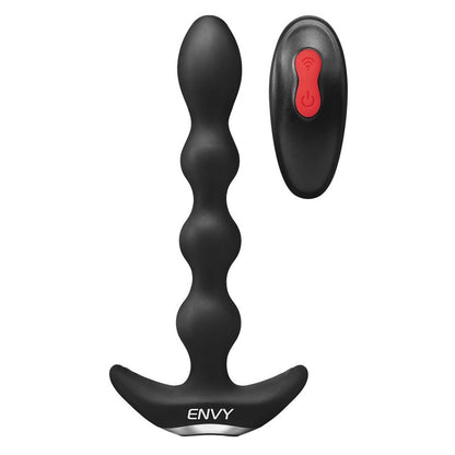 Envy Deep Reach Vibrating Anal Beads - Black 17.8 cm USB Rechargeable Vibrating Anal Beads with