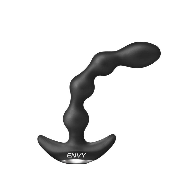 Envy Deep Reach Vibrating Anal Beads - Black 17.8 cm USB Rechargeable Vibrating Anal Beads with