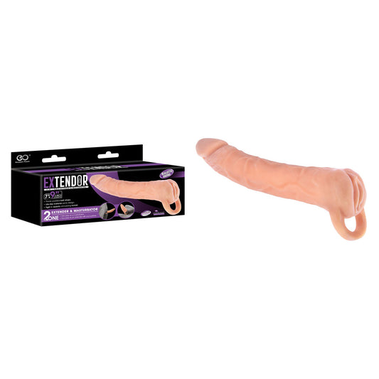 Extendor 9 2-in-1 Penis Extender & Masturbator - Flesh 22.9 cm Penis Extension Sleeve with Vagi