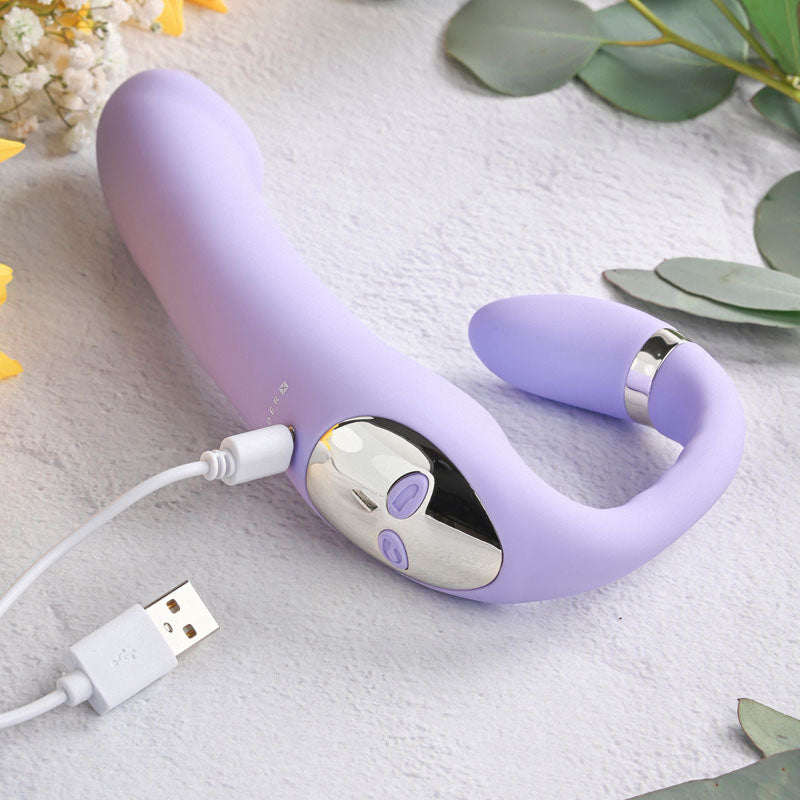 Gender X ORGASMIC ORCHID - Lilac 19 cm USB Rechargeable Strapless-Strap-On