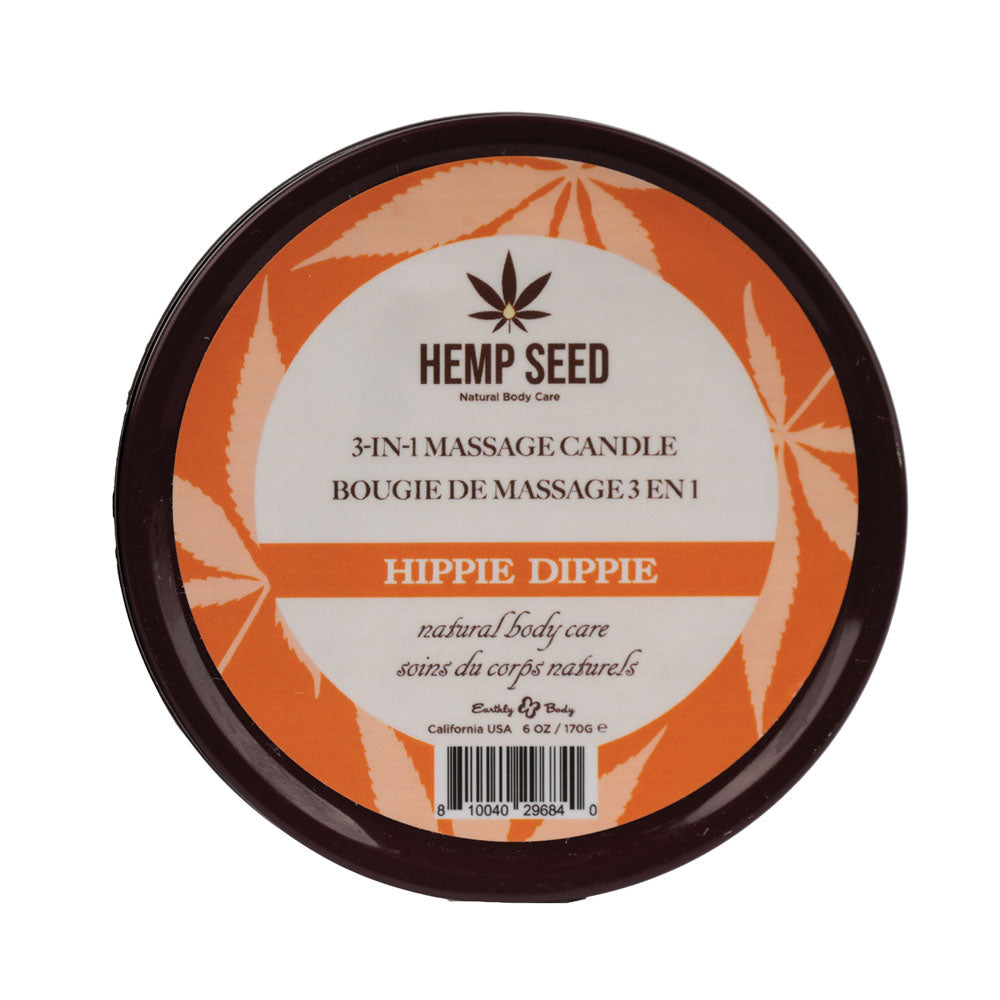 Hemp Seed 3-In-1 Massage Candle - Hippie Dippie (Toasted Coconut, Sparkling Cashmere, Sandalwoo