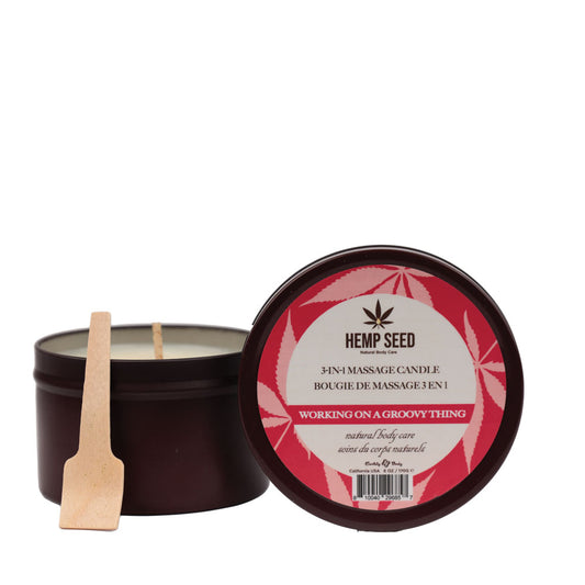 Hemp Seed 3-In-1 Massage Candle - Working On A Groovy Thing (Wild Berries, Night Blooming Jasmi