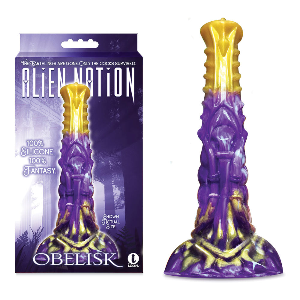 Alien Nation - Obelisk - Purple/Gold 22.2 cm Fantasy Dong