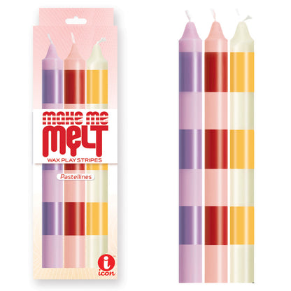 The 9s Make Me Melt Drip Candle 3-Pk - Pastellines - Pastel Coloured Drip Candles - 3 Pack