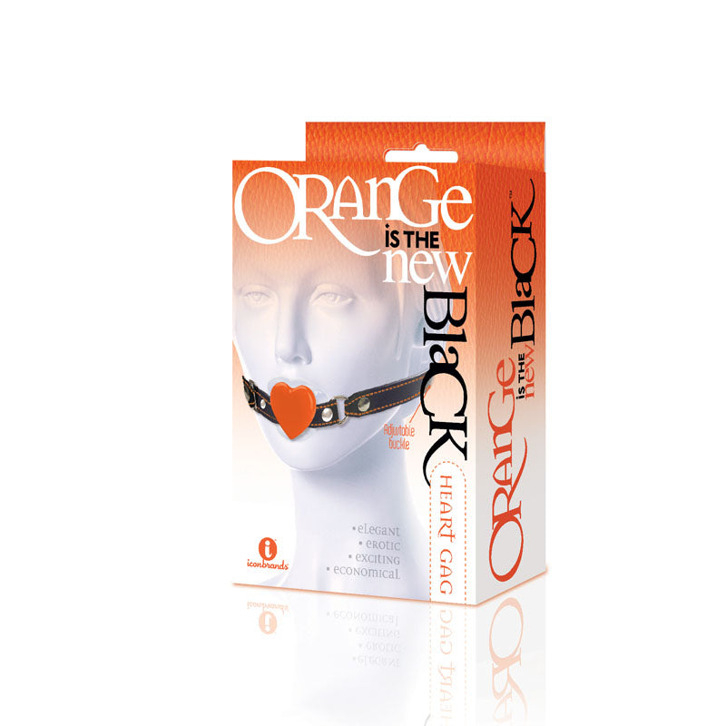 The 9s Orange Is The New Black, Heart Gag - Black/Orange Mouth Restraint