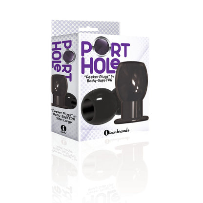 The 9s Port Hole, Hollow Butt Plug - Black Hollow Butt Plug