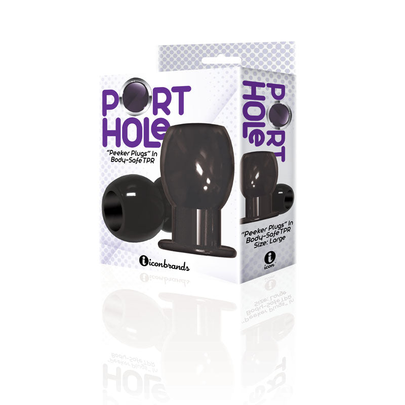 The 9s Port Hole, Hollow Butt Plug - Black Hollow Butt Plug