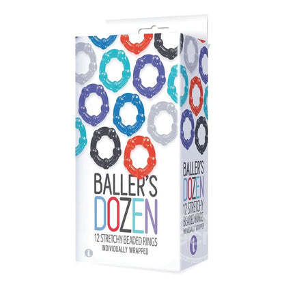 Ballers Dozen - Beaded - Individually Wrapped Cock Rings - Pack of 12