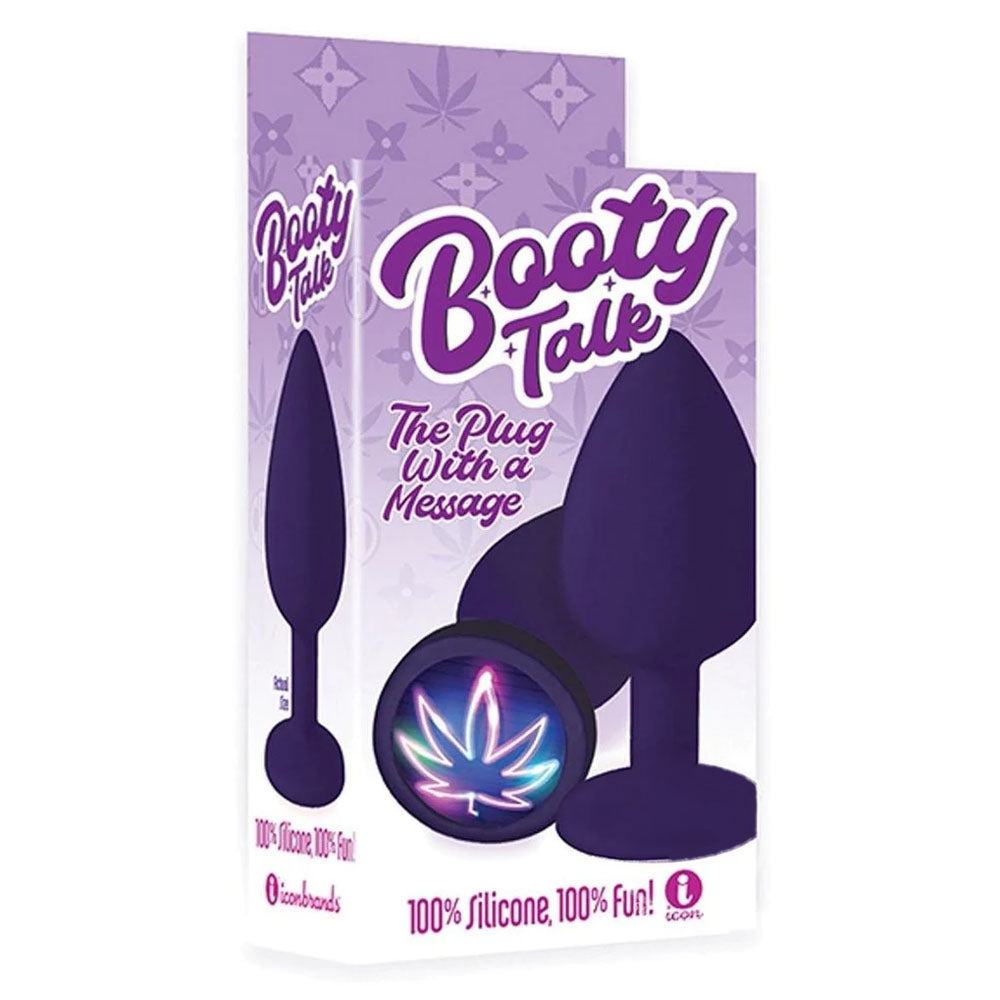 The 9s Booty Talk - Neon Leaf - Purple Butt Plug