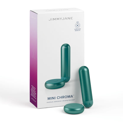 JimmyJane Mini Chroma - Teal - Teal 7.8 cm USB Rechargeable Bullet with Wireless Remote