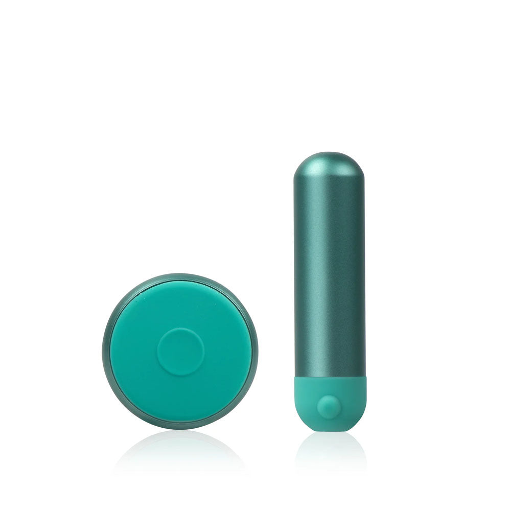 JimmyJane Mini Chroma - Teal - Teal 7.8 cm USB Rechargeable Bullet with Wireless Remote