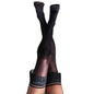 Kixies KEILA Fringe Sheer Thigh Highs - Black - Size D