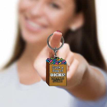 Super Fun Key Chain - Suck A Bag - Novelty Keychain