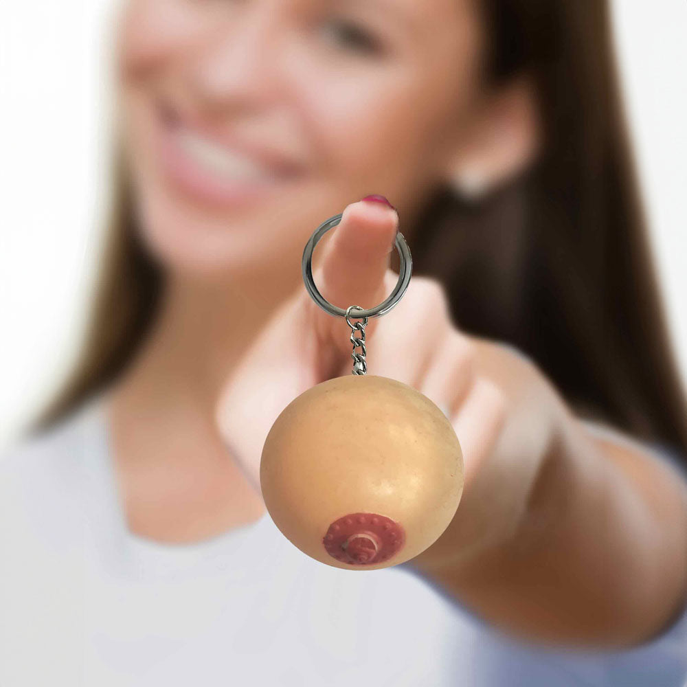 Super Fun Key Chain - Squishy Boob - Novelty Keychain