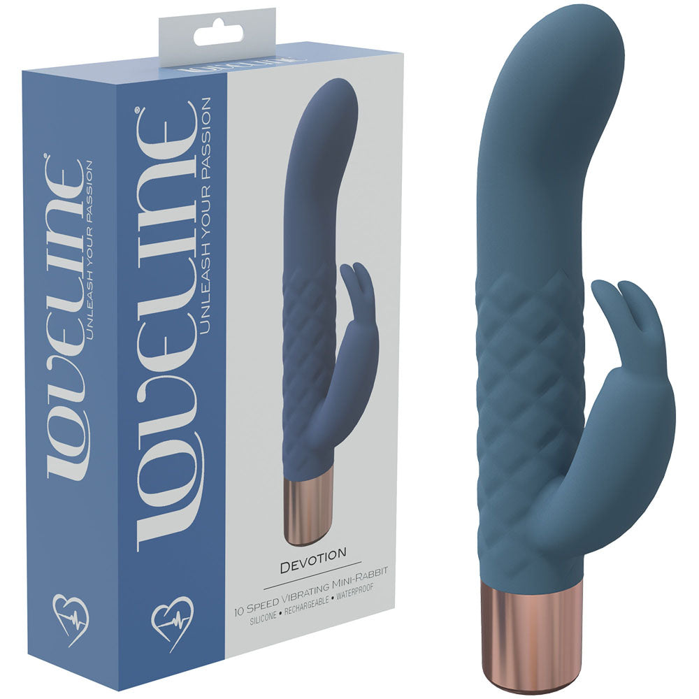 LOVELINE Devotion - Blue - Blue 14.2 cm USB Rechargeable Rabbit Vibrator