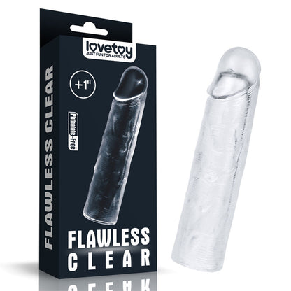 Flawless Clear Penis Sleeve 1 - Clear 2.5 cm Penis Extender Sleeve