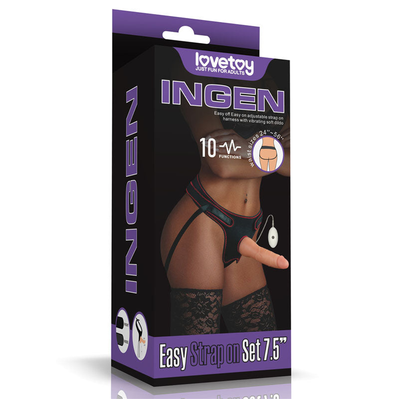 Ingen Vibrating Easy Strap-On Set - Flesh 19 cm (7.5) Vibrating Strap-On