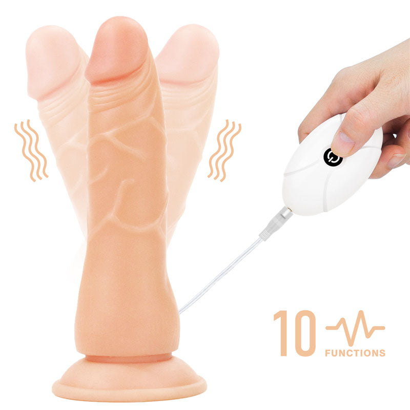 Ingen Vibrating Easy Strap-On Set - Flesh 19 cm (7.5) Vibrating Strap-On