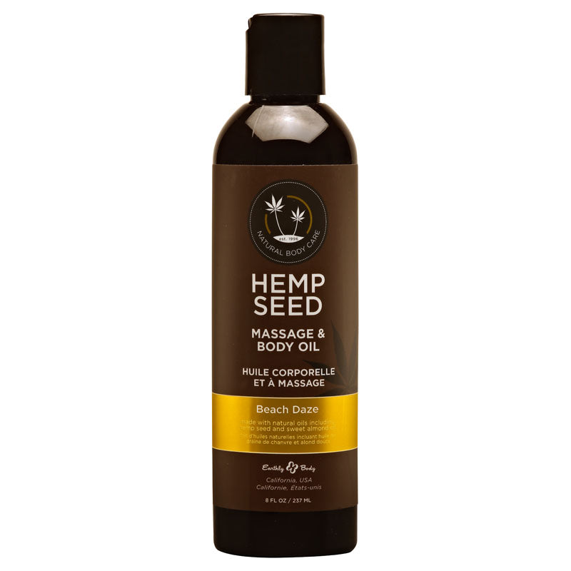 Hemp Seed Massage & Body Oil - Beach Daze (Coconut & Pineapple) Scented - 237 ml Bottle