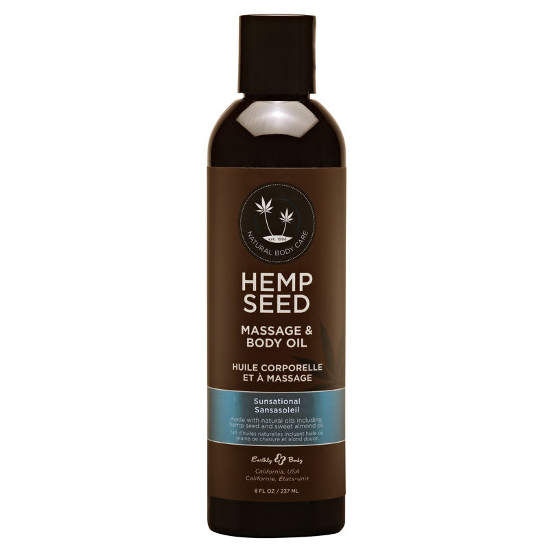 Hemp Seed Massage & Body Oil - Sunsational (Italian Bergamot, Juniper Berries & White Wood) Sce