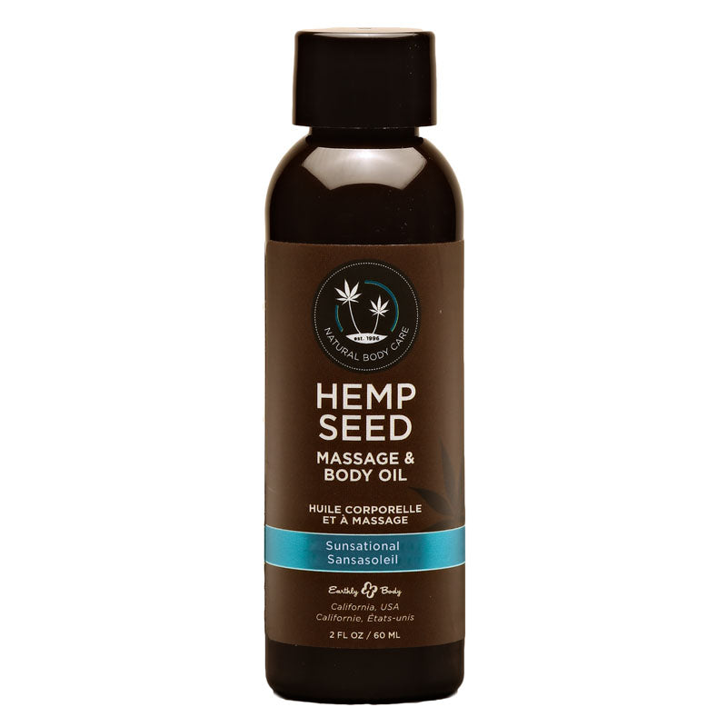 Hemp Seed Massage & Body Oil - Sunsational (Italian Bergamot, Juniper Berries & White Wood) Sce