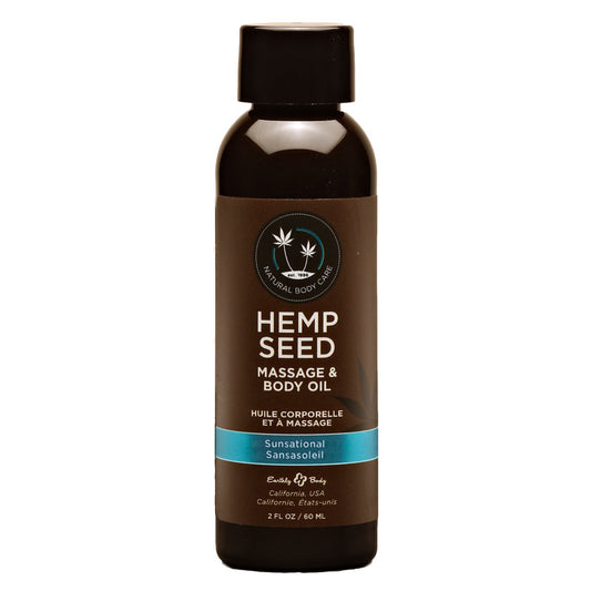 Hemp Seed Massage & Body Oil - Sunsational (Italian Bergamot, Juniper Berries & White Wood) Sce