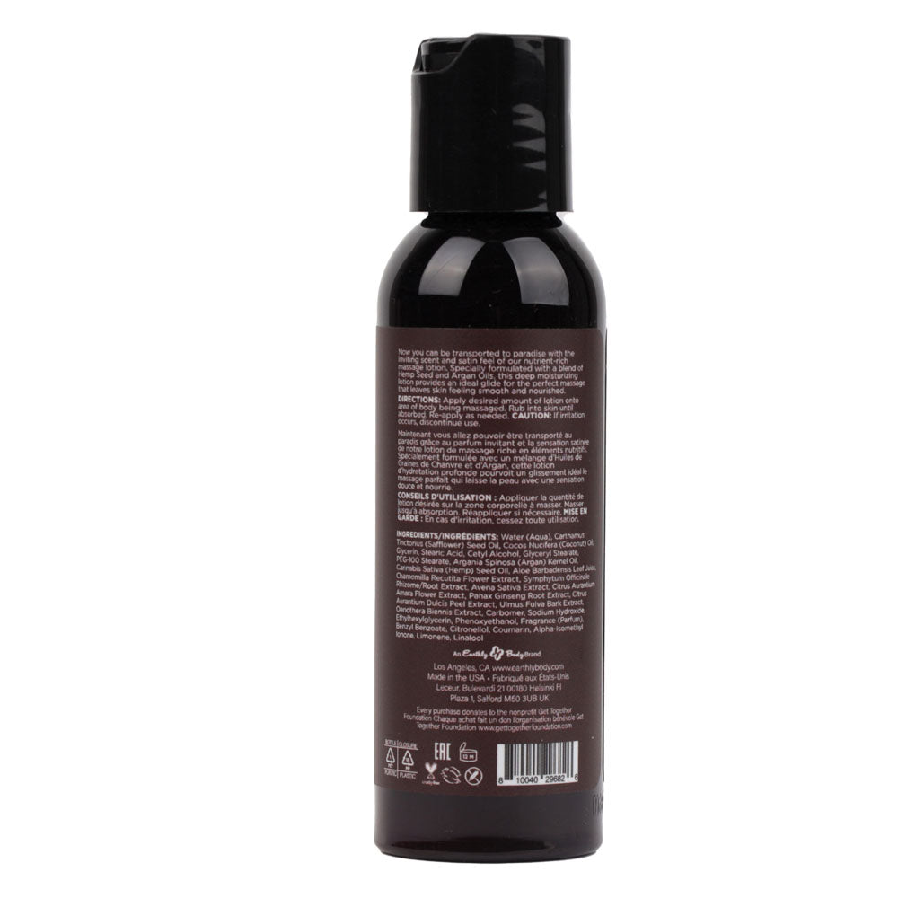 Hemp Seed Massage Lotion - Kashmir Musk (Brandy, Jasmine, Cedarwood Musk) Scented - 59 ml Bottl