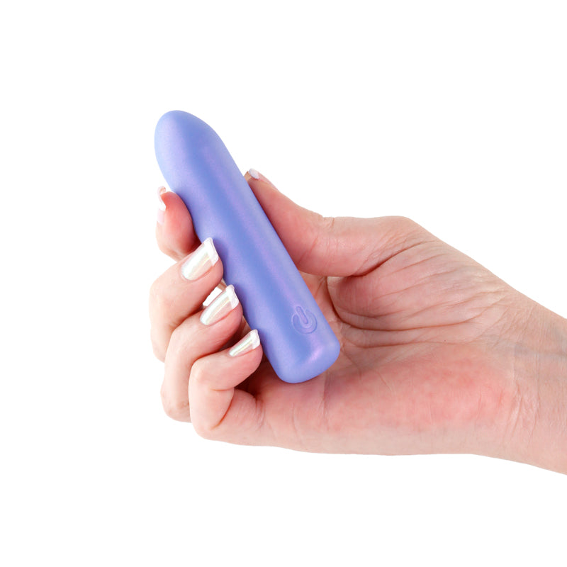 Seduction - Roxy - Metallic Blue - Metallic Blue 9 cm USB Rechargeable Vibrating Bullet