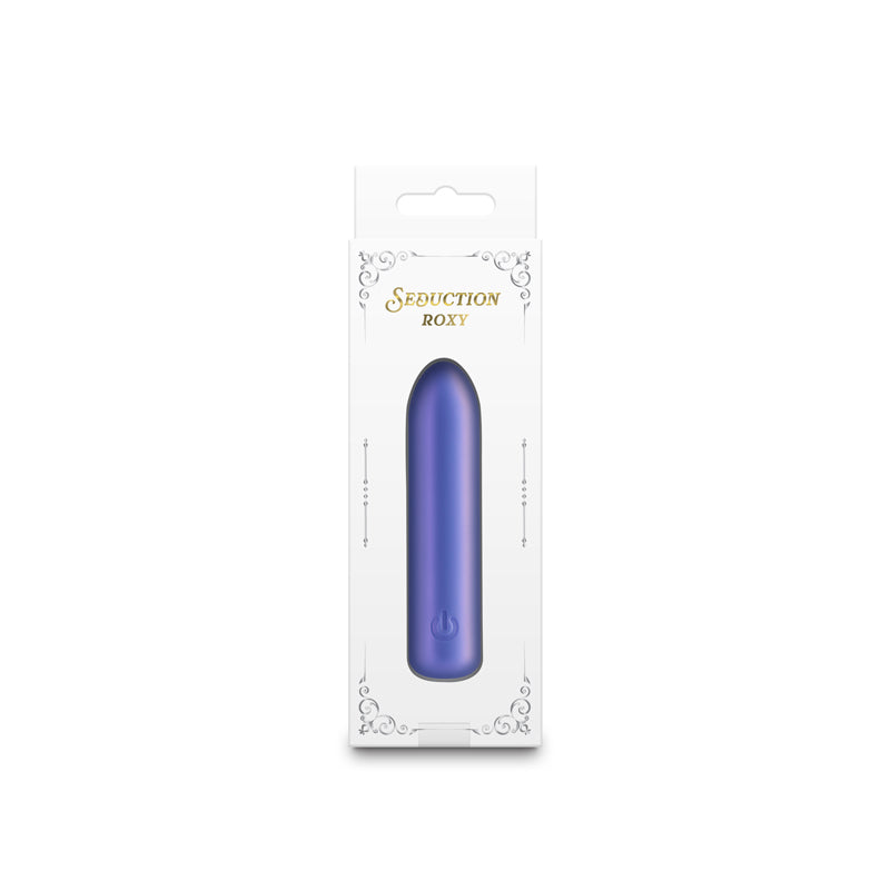 Seduction - Roxy - Metallic Blue - Metallic Blue 9 cm USB Rechargeable Vibrating Bullet