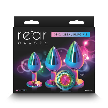 Rear Assets Trainer Kit - Multicolour - Rainbow - Multi Coloured Metallic Butt Plugs with Rainb