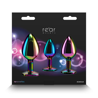 Rear Assets Trainer Kit - Multicolour - Rainbow Heart - Multi Coloured Metallic Butt Plugs with