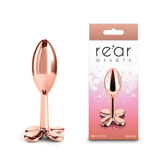 Rear Assets Clover - Rose Gold - Rose Gold 9.2 cm Metallic Butt Plug