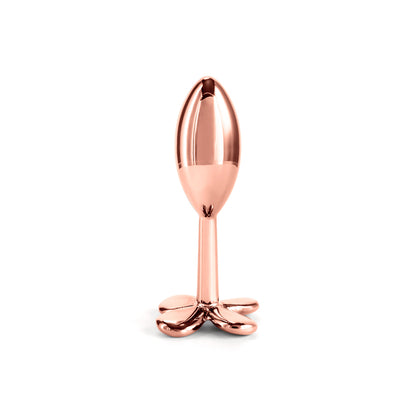 Rear Assets Clover - Rose Gold - Rose Gold 9.2 cm Metallic Butt Plug