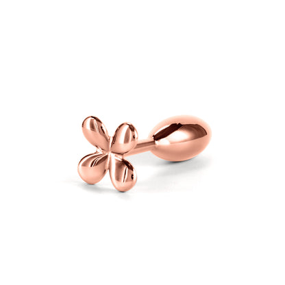 Rear Assets Clover - Rose Gold - Rose Gold 9.2 cm Metallic Butt Plug